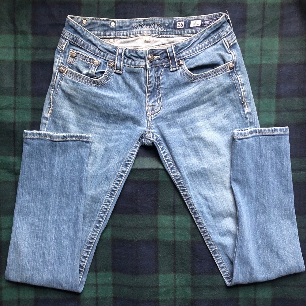 Miss Me Blue Skinny Jeans 28x30 EUC